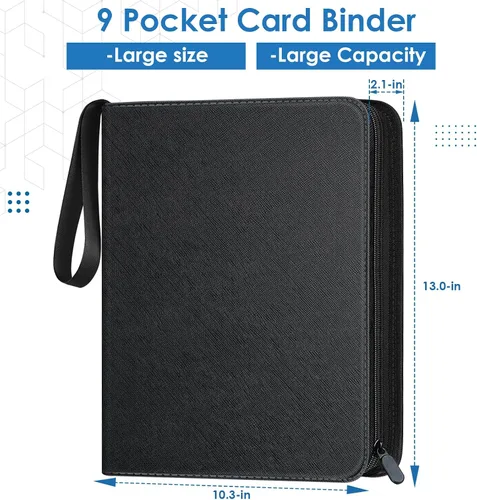 Miniatura 2 de Carpeta de tarjetas de 900 bolsillos, 9 bolsillos para tarjetas de intercambio duradero, protectores de tarjetas de béisbol para MTC, TCG, tarjetas