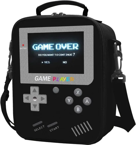 Miniatura 9 de Lonchera para niños para la escuela, bolsa de almuerzo para niños gamers para niños y niñas, lonchera aislada para videojuegos impermeable a prueba