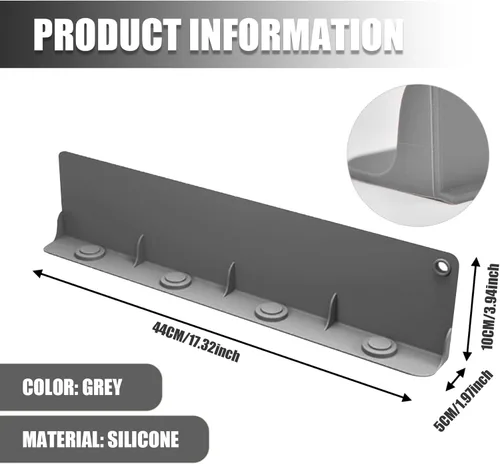 Miniatura 6 de Protector contra salpicaduras para fregadero de cocina, ventosa, impermeable, diseño de pendiente, protector contra salpicaduras de silicona
