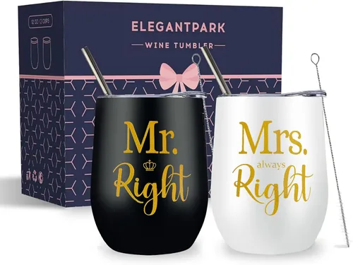 Miniatura 10 de ELEGANTPARK Mr and Mrs Gifts - Regalos de boda para parejas, regalo de compromiso para recién casados, regalo de compromiso para novios y novios