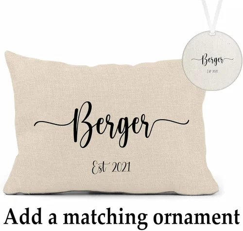 Miniatura 6 de Girls Love A Monogram Almohadas de boda para parejas, almohada personalizada única con nombres, regalo de inauguración de la casa (diseño 1)