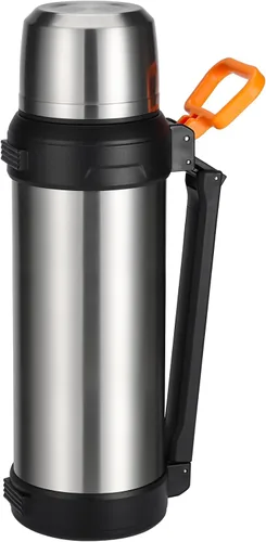 Miniatura 9 de 88oz Botella grande de termo para café para viajes, botella de agua de acero inoxidable aislada de 2500ml con taza y asa, jarra de agua para bebidas