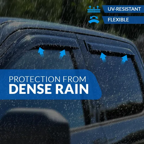 Miniatura 3 de Protector de lluvia para ventana de automóvil Viseras de montaje exterior, deflectores de ventana lateral Escudos de lluvia compatibles
