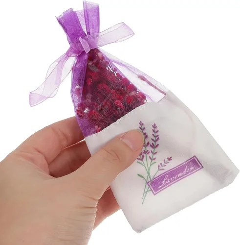 Miniatura 8 de 30 bolsas vacías de lavanda para cajones, armarios, bolsas pequeñas de gasa con estampado de flores, fragancia de 6 x 2.8 pulgadas para organización