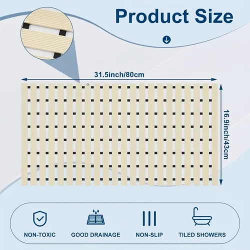 Miniatura 2 de AceOrbit Tapete con peso antideslizante para bañera, tapete de baño texturizado de elastómero termoplástico (TPE) para superficies texturizadas