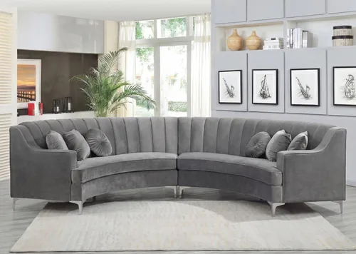 Miniatura 26 de Legend Vansen L - Sofá de terciopelo semicírculo de 141.34 pulgadas, sofá modular curvado de gran tamaño para sala de estar, oficina, apartamento