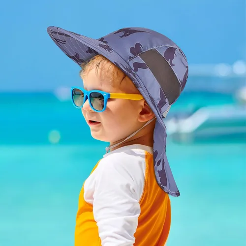 Miniatura 54 de Sombrero de sol para niños, protección UV, unicornio, verano, playa, jugar con ala ancha, solapa para el cuello para niñas y niños