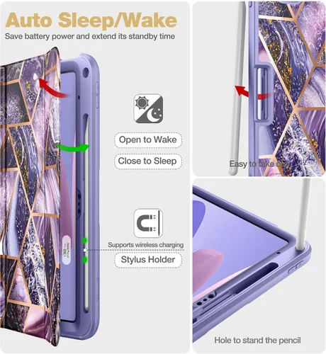 Miniatura 4 de SURITCH para iPad de 10.ª generación, funda de 10.9 pulgadas 2022, protector de pantalla integrado, soporte para Apple Pencil, imán, funda