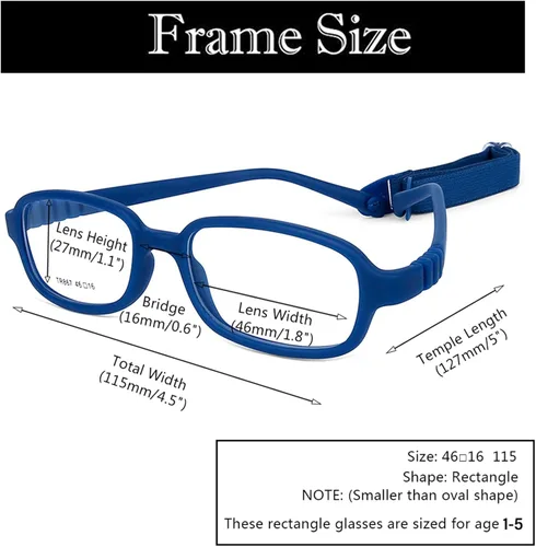 Miniatura 39 de AQWANO Children Optical Glasses Frame tr90 Flexible Bendable One-piece Safe Eyeglasses Girls Boy