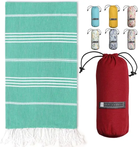 Miniatura 10 de BAY LAUREL Toalla de playa turca con bolsa de viaje, 39 x 71 pulgadas, de secado rápido, sin arena, ligera, grande, toallas de gran