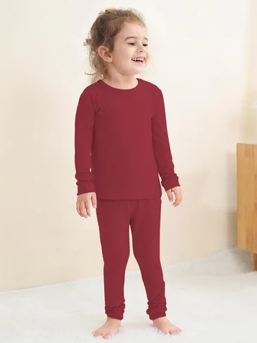 Miniatura 32 de GUISBY Conjunto de pijama de rayón de bambú para niños y niñas, ajuste cómodo, para uso diario, conjunto de pijama de 2 piezas