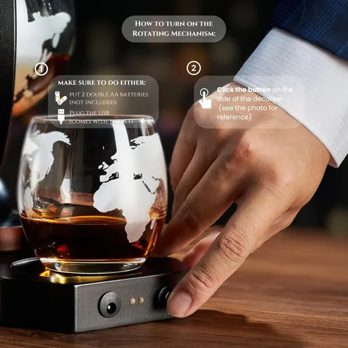 Miniatura 4 de Juego de decantador de whisky con globo giratorio y 2 vasos para whisky grabados - Regalos para hombres, papá, aniversario, cumpleaños, inauguración