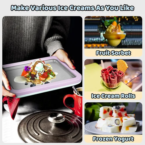 Miniatura 2 de JoyMech Fabricante de Helado Enrollado, Máquina de Helado Enrollado, Sartén Sweet Spot, Plato Frío Instantáneo, Ideal para Hacer Helado Enrollado