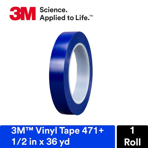 Miniatura 2 de Cinta de vinilo color índigo 3M 471+ PN2510, empacado de forma conveniente (empaque de 1 unidad), Azul