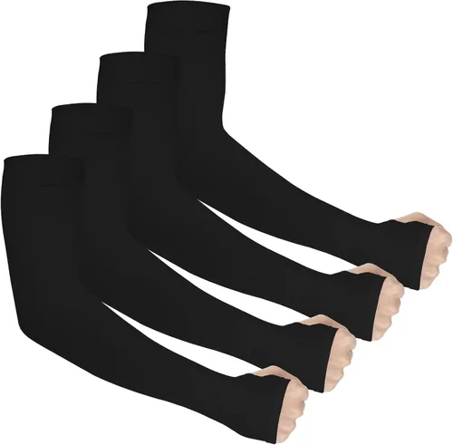 Ouligay 4 pares de mangas de protección solar UV para hombres y mujeres UPF 50 mangas de compresión de enfriamiento para tatuaje cubierta deportiva