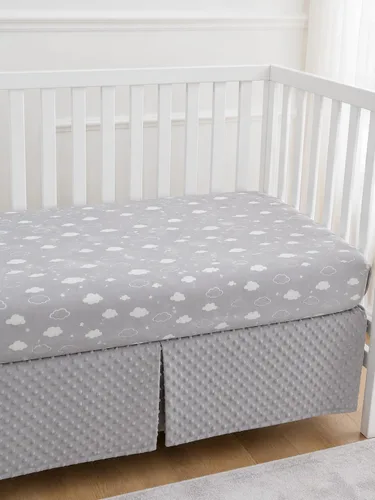 Miniatura 3 de American Baby Company - Sábana bajera ajustable de chenilla suave y celestial para cuna de 71 cm x 132 cm, hoja neutra cálida y acogedora en Nube