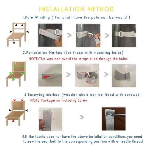 Miniatura 4 de Cinturón de seguridad de 5 puntos para bebés y niños, correas de repuesto universales ajustables para silla de bebé, material resistente y cómodo
