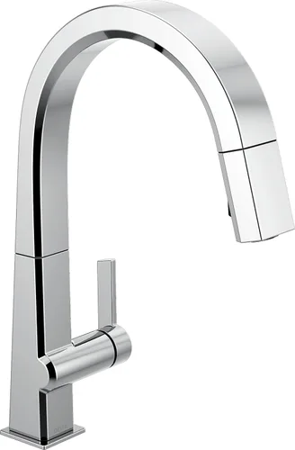 Miniatura 10 de Delta Grifo de cocina pivotal de níquel cepillado, grifos de cocina con rociador extraíble, grifo de fregadero de cocina, grifo para fregadero
