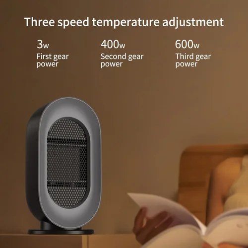 Miniatura 5 de Calentador de espacio portátil para uso en interiores, calentador eléctrico pequeño con 3 modos, calentamiento rápido, funcionamiento silencioso