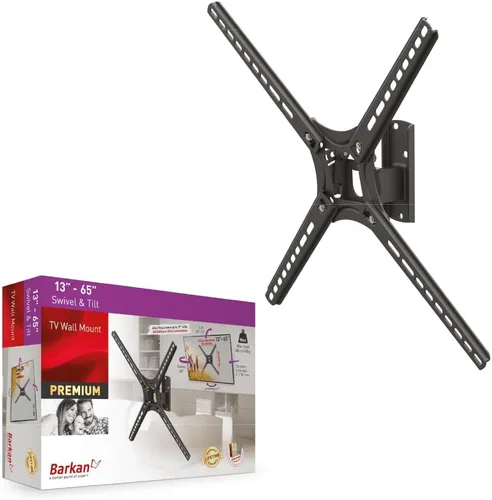 Miniatura 13 de Barkan Soporte de pared para TV, fijo de 19 a 65 pulgadas, soporte de pantalla plana/curva, soporta hasta 110 libras, bloqueo automático patentado