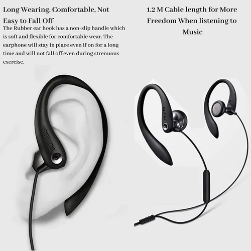 Miniatura 4 de PHILIPS Auriculares sobre la oreja deportivos con micrófono, auriculares para deporte, running y gimnasio Blanco