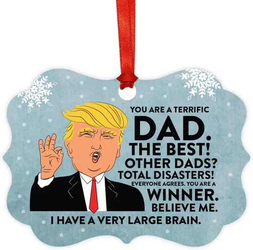 Miniatura 32 de Andaz Press Divertido presidente Donald Trump Fancy Frame Recuerdo Adorno de Navidad Regalo de mordaza, Perra fantástica, 1 paquete, ideas de regalo