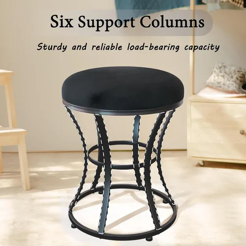 Miniatura 6 de Taburete de tocador pequeño, taburetes de maquillaje para escritorio de tocador, silla de tocador de baño, taburete metálico para sala de estar