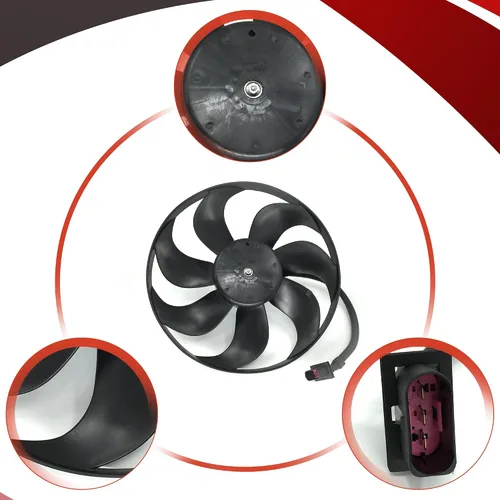 Miniatura 4 de PartsFlow Ventilador de enfriamiento del radiador izquierdo para Audi TT/TT Quattro 2000-2006 para Volkswagen Golf 1999-2006 para Volkswagen Jetta