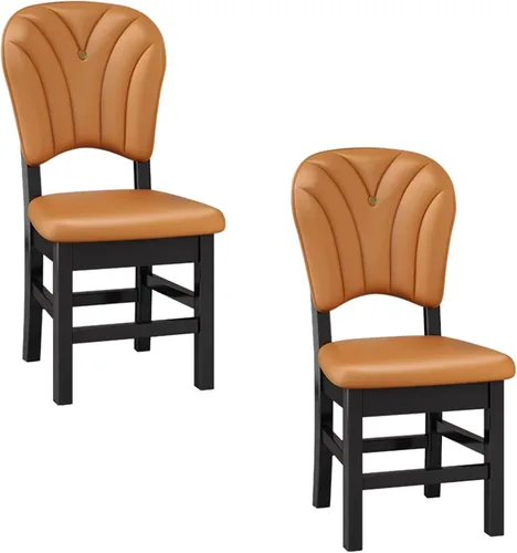 Miniatura 10 de Upholstered Leather Dining Room Chairs, Dining Chairs Set Kitchen Chair with Solid Wood Legs, Dining Room Side Chair for Bedroom, Vanity, Living