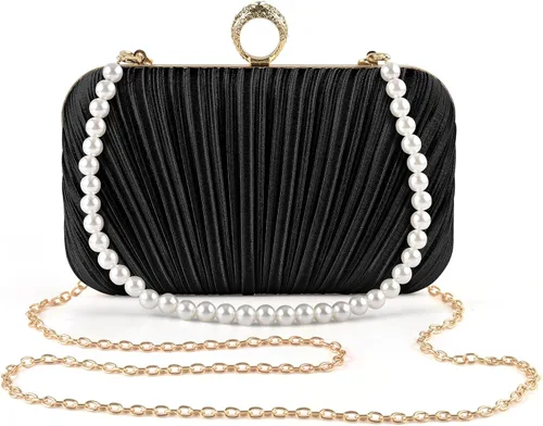 Miniatura 8 de PACETAP Bolso de noche para mujer, bolso de mano, correa de cadena, bolso de hombro para boda, fiesta, cóctel, baile de graduación, cena Chain