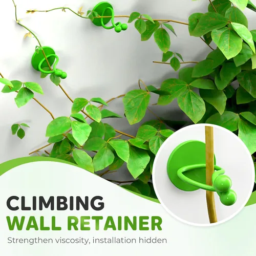 Miniatura 6 de HISKI Clips de pared para escalada de plantas, fijador de plantas verdes con gancho autoadhesivo, clips de pared para plantas trepadoras, clips