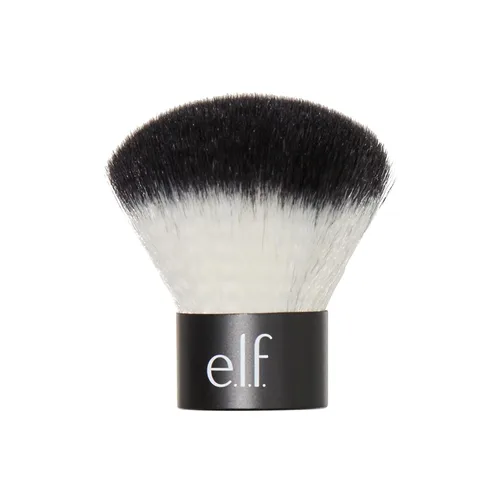 e.l.f. Brocha Facial Kabuki, Brocha de Maquillaje de Tamaño de Viaje para Aplicación Precisa y Controlada sobre la Marcha, Vegana y Libre de