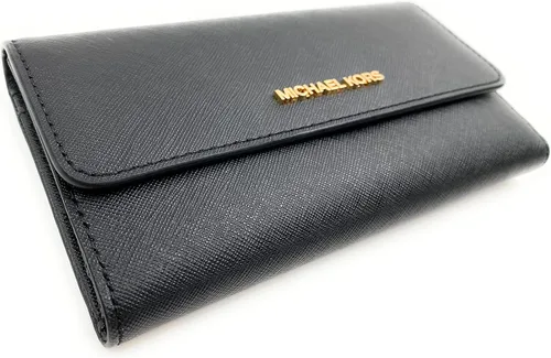 Miniatura 4 de Michael Kors Jet Set - Cartera triple grande de viaje para mujer (negrodorado), NegroOro, Cartera