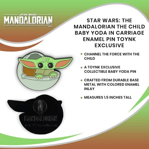 Miniatura 6 de Star Wars The Mandalorian The Child Baby Yoda In Carriage Esmalte Pin Toynk Exclusivo, Metal, Sin gemas.