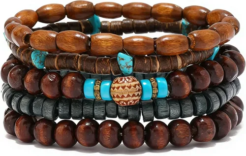 Miniatura 59 de Pulsera Gótica Ajustable de Cuero Trenzado Punk Multicapa de Estilo Grunge, Conjunto de Pulseras Emo con Brazalete de Metal, Envoltura