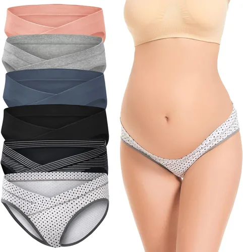 Miniatura 6 de Dresime Ropa interior de maternidad posparto para mujer, ropa interior de algodón para embarazo, ropa interior debajo del bulto, ropa