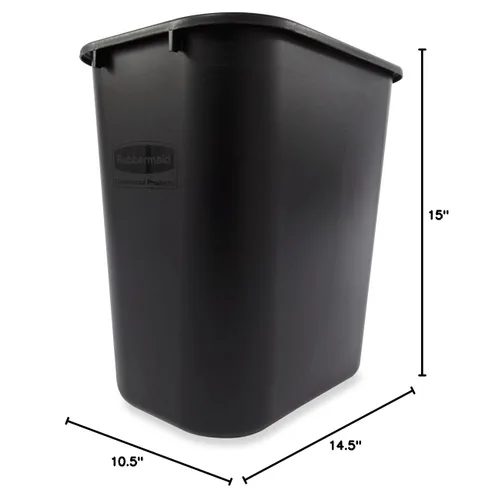 Miniatura 3 de Rubbermaid Commercial Products - Basurero de escritorio de resina plástica Negro