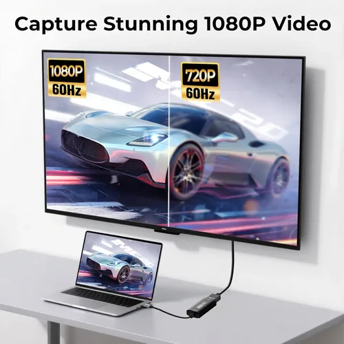 Miniatura 6 de GUERMOK Tarjeta de captura de video, USB 3.0 HDMI a USB-C dispositivo de captura, transmisión y grabación a 2K @30FPS 1080P @60FPS, compatible