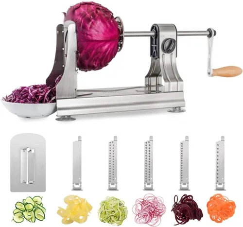 Cortador en espiral de 6 cuchillas para verduras, cortador en espiral, pasta y espaguetis de verduras para dietas bajas en carbohidratos, paleo/sin