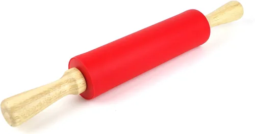 Miniatura 13 de Rodillo de silicona para hornear, antiadherente, rodillo para masa, mango de madera, accesorios de cocina, rodillo para pastelería