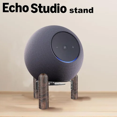 Miniatura 3 de Soporte de montaje de escritorio para el nuevo Echo Studio 2025, Echo 4ª generación y otros altavoces adecuados. Madera de nogal negro.