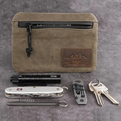 Miniatura 7 de diodrio Bolsas con cremallera para cinturón para hombres y mujeres, bolsa compacta EDC, cremallera YKK, carteras de seguridad antirrobo a prueba