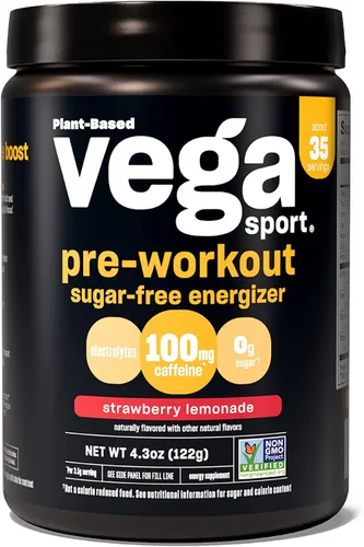Miniatura 14 de Vega Sport Energizer, Baya de Acai, Polvo de preentrenamiento para mujeres y hombres, apoya la energía y la concentración, electrolitos, vegano