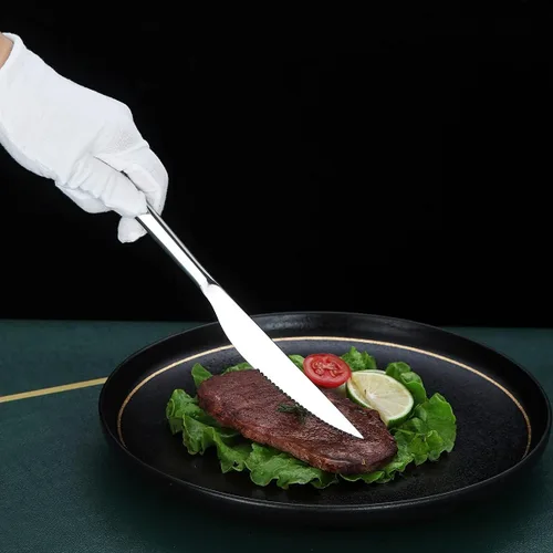 Miniatura 5 de HOMQUEN Cuchillos para carne, juego de 8 cuchillos de carne de acero inoxidable de alta calidad, juegos de cuchillos de carne, cuchillos alemanes