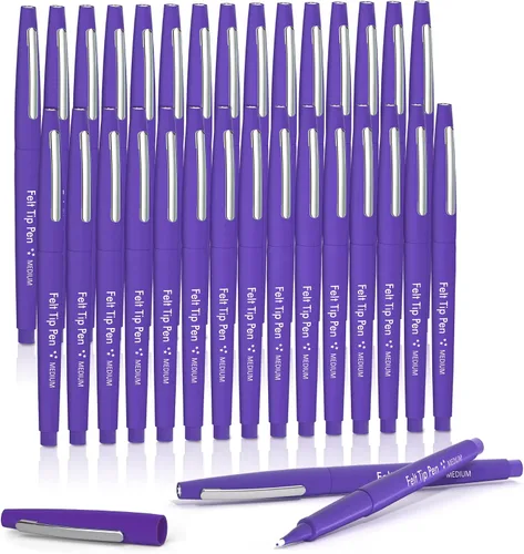 Miniatura 11 de Lelix 30 bolígrafos de punta de fieltro de colores variados, bolígrafos de punta media para diario, escritura, tomar notas, colorear cronogramas, 30