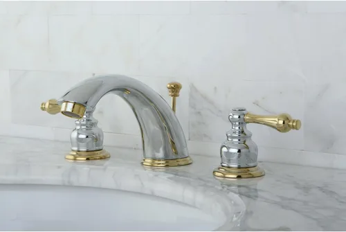 Miniatura 2 de Kingston Brass KB974AL - Grifo victoriano de lavabo con mango de palanca de metal, cromo pulido y latón pulido, centro ajustable de 8 pulgadas Cromo