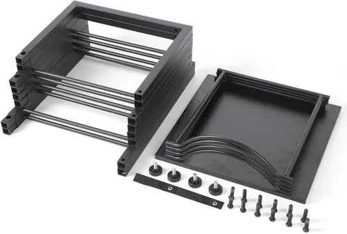 Miniatura 8 de MOOACE Estante para jarra de agua de 4 niveles, organizador de 5 galones con estantes de almacenamiento, color negro