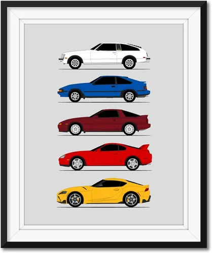 Miniatura 31 de Idea Network Póster hecho a mano compatible con Toyota FJ Cruiser, arte de pared impreso hecho a mano, decoración de los BJ, FJ25, FJ40, FJ43, FJ45