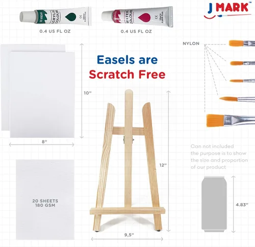 Miniatura 3 de J MARK Kit de pintura para adultos, juego de pintura y lienzo, juego de pintura acrílica y acuarela, juegos de arte