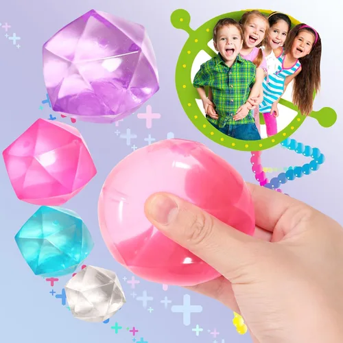 Miniatura 2 de 1 pieza Cubo Grande de Estrés de 2.45 Color Aleatorio Cubo Aplastable de Estrés de Hielo de Mampostería-Pelota de Azúcar de Malta